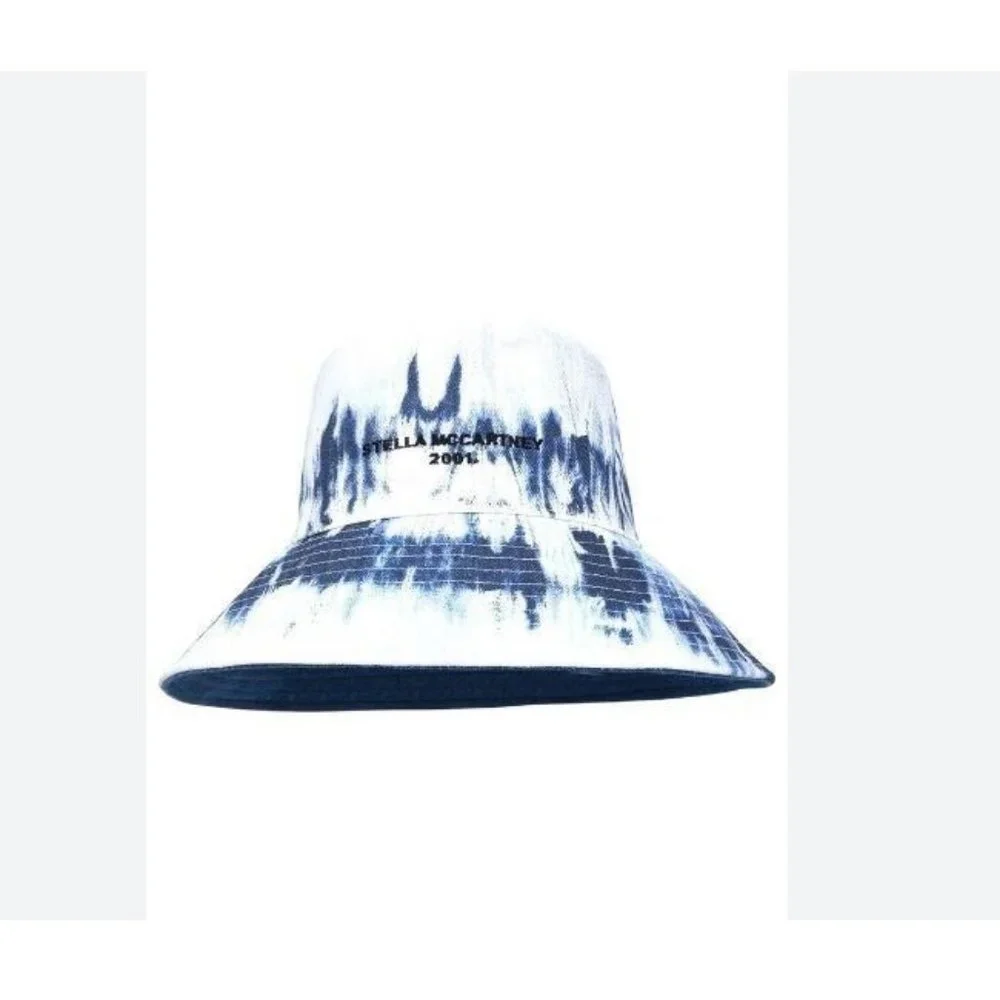 STELLA MCCARTNEY tie dye cotton women's bucket hat  - Navy/White - Size 57